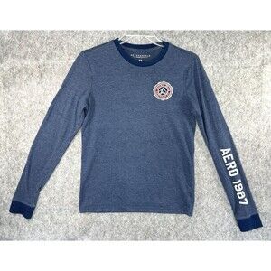 Aeropostale Y2K Shirt Women Embroidered Long Sleeve Size Small